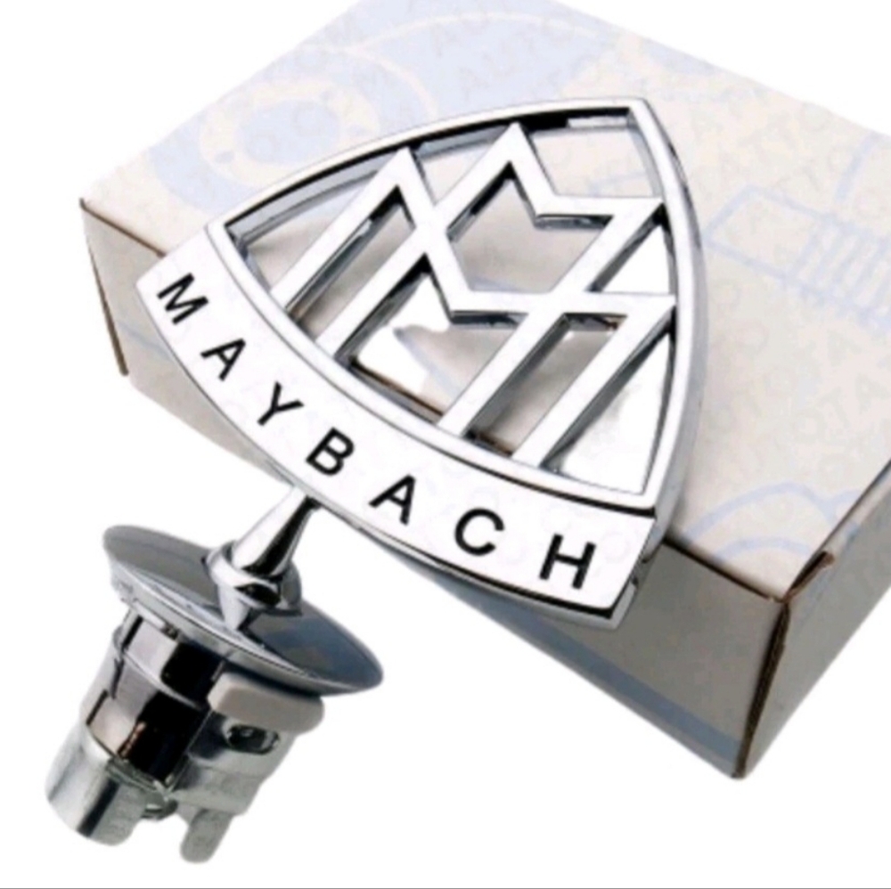 New Mercedes Benz Maybach Silver Hood Bonnet Emblem Ornament Badge 44mm Base